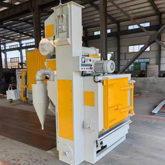 Máquina de jateamento de granalha de carga e descarga automática tipo esteira, jateamento de granalha de forjamento pequeno