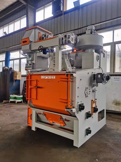 Máquina de jateamento de granalha de correia de aço de borracha para fundição de peças de fundição